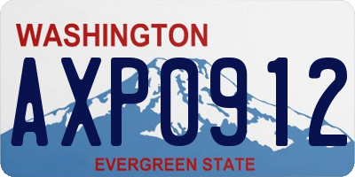 WA license plate AXP0912