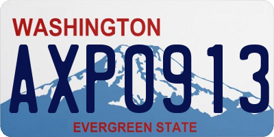 WA license plate AXP0913