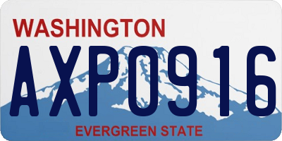 WA license plate AXP0916
