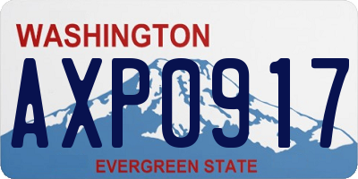 WA license plate AXP0917