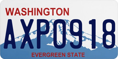 WA license plate AXP0918