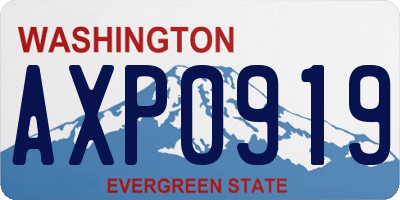 WA license plate AXP0919