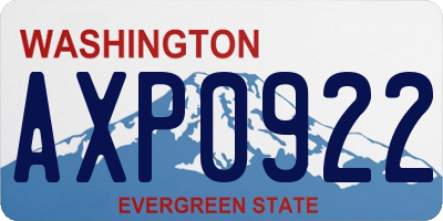 WA license plate AXP0922