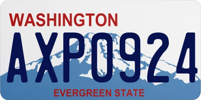 WA license plate AXP0924