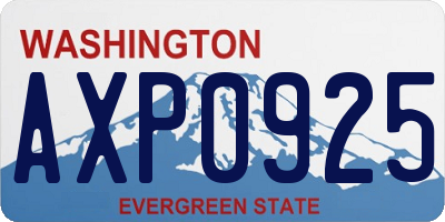 WA license plate AXP0925