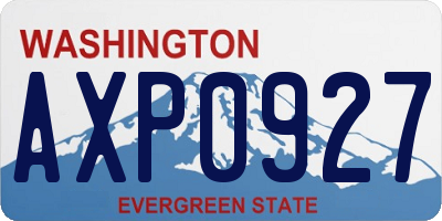 WA license plate AXP0927