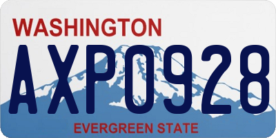 WA license plate AXP0928