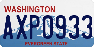 WA license plate AXP0933