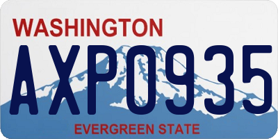 WA license plate AXP0935