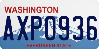 WA license plate AXP0936