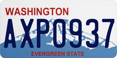 WA license plate AXP0937