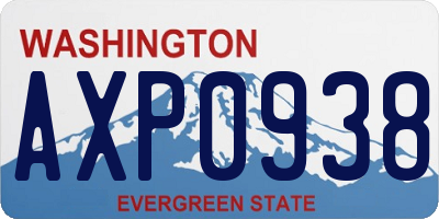 WA license plate AXP0938