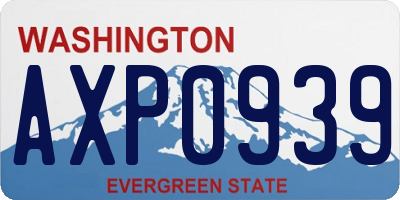 WA license plate AXP0939