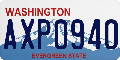 WA license plate AXP0940