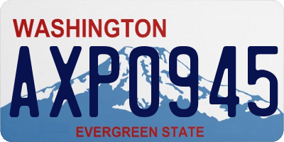 WA license plate AXP0945