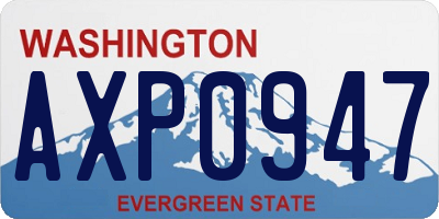 WA license plate AXP0947