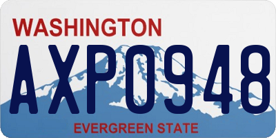 WA license plate AXP0948