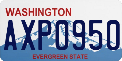 WA license plate AXP0950