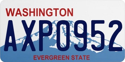 WA license plate AXP0952