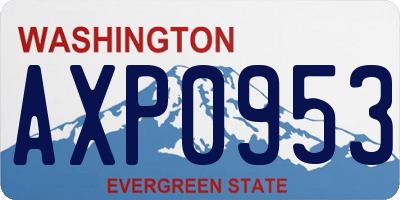 WA license plate AXP0953