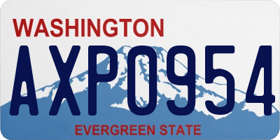 WA license plate AXP0954