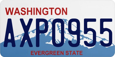 WA license plate AXP0955