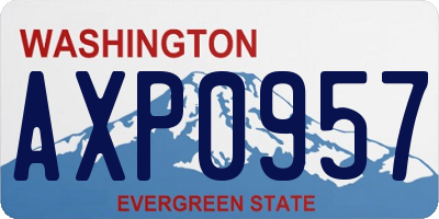 WA license plate AXP0957