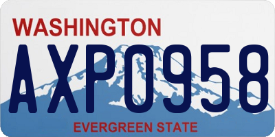 WA license plate AXP0958