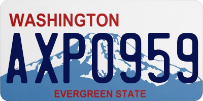 WA license plate AXP0959