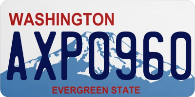 WA license plate AXP0960