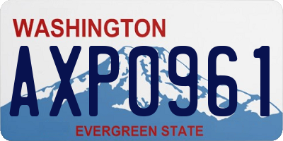 WA license plate AXP0961