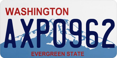 WA license plate AXP0962