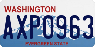WA license plate AXP0963