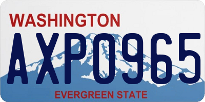 WA license plate AXP0965