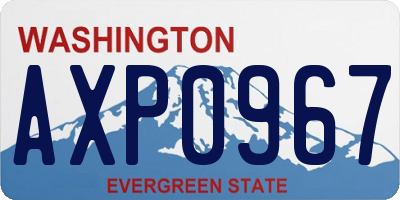 WA license plate AXP0967