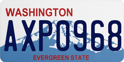 WA license plate AXP0968