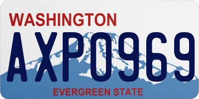 WA license plate AXP0969