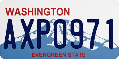 WA license plate AXP0971