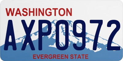 WA license plate AXP0972
