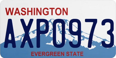 WA license plate AXP0973