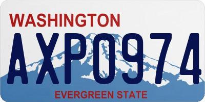 WA license plate AXP0974