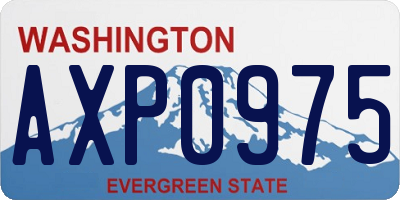 WA license plate AXP0975