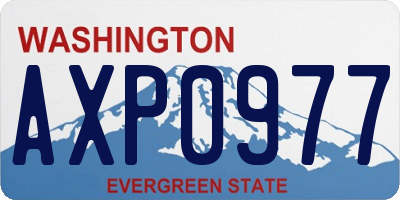WA license plate AXP0977