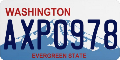 WA license plate AXP0978