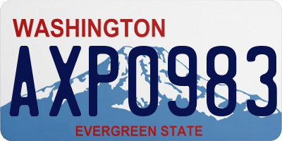 WA license plate AXP0983