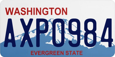WA license plate AXP0984