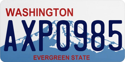 WA license plate AXP0985