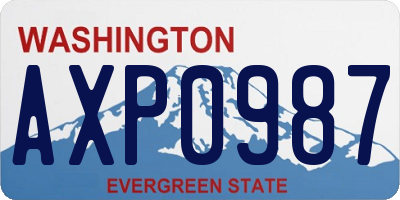 WA license plate AXP0987