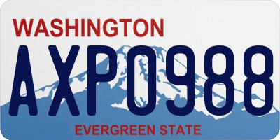 WA license plate AXP0988