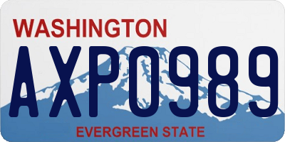 WA license plate AXP0989